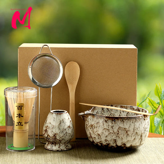 Japanse Matcha Theeset – 6-delige Ceremoniële Set voor Authentieke Theemomenten